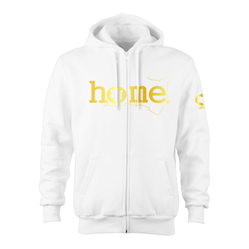 Kids Zip-Up Hoodie - White (Heavy Velvet Fabric)