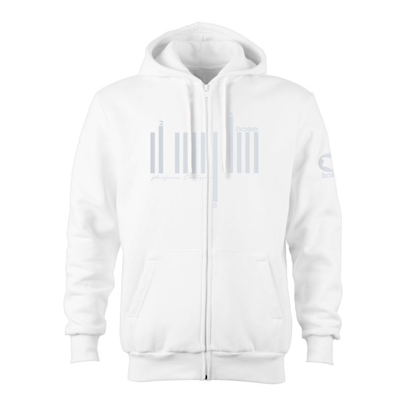 Kids Zip-Up Hoodie - White (Heavy Velvet Fabric)