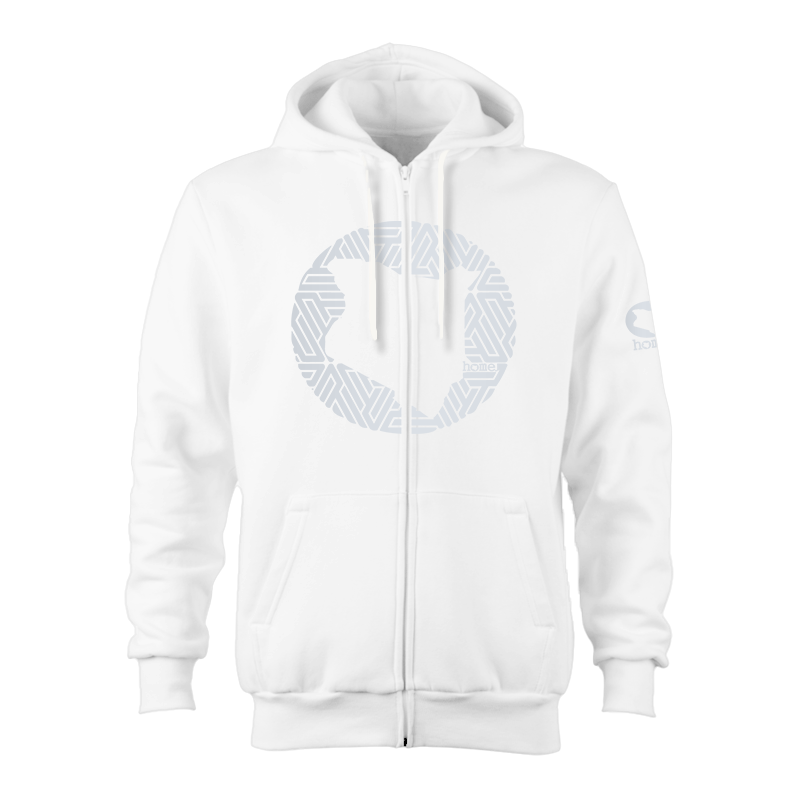 Kids Zip-Up Hoodie - White (Heavy Velvet Fabric)