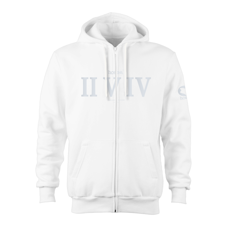 Kids Zip-Up Hoodie - White (Heavy Velvet Fabric)