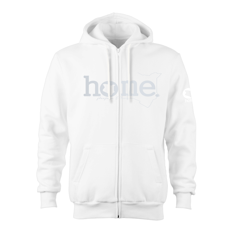 Kids Zip-Up Hoodie - White (Heavy Velvet Fabric)