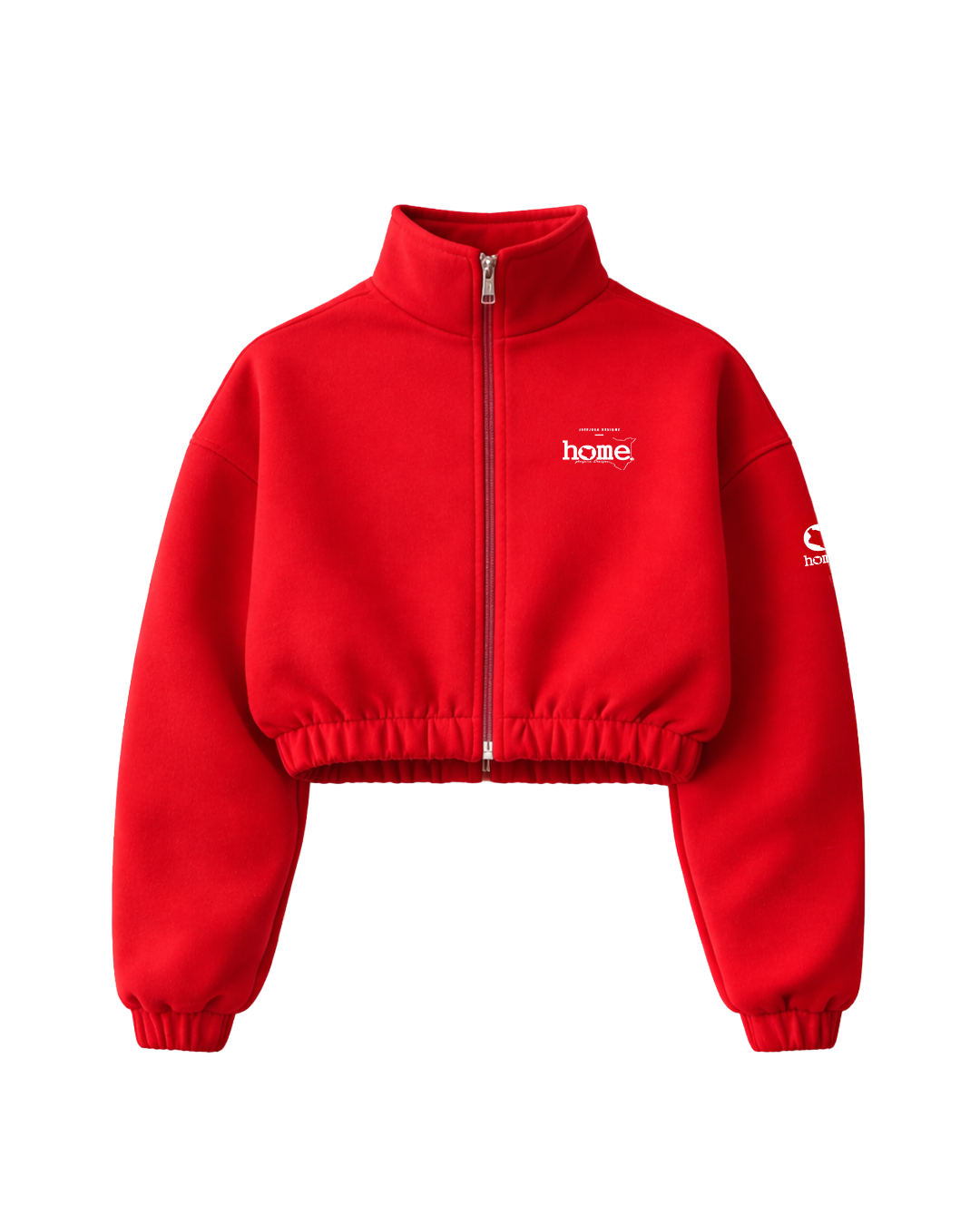Plain Moda Cropped Zip-Up Sweatshirt Jacket - (Heavy Fabric)