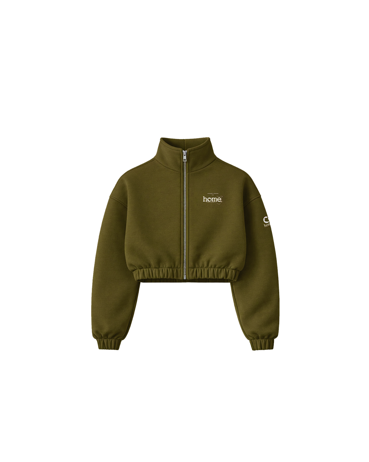 Moda Cropped Zip-Up Sweatshirt (Velvet Fabric) (Made to Order)