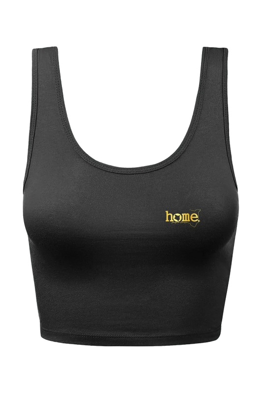 home_254 CHEEKY MUSHIE VEST TOP – BLACK WITH A GOLD PRINT