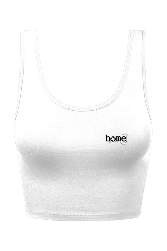home_254 CHEEKY MUSHIE VEST TOP – WHITE WITH A BLACK PRINT