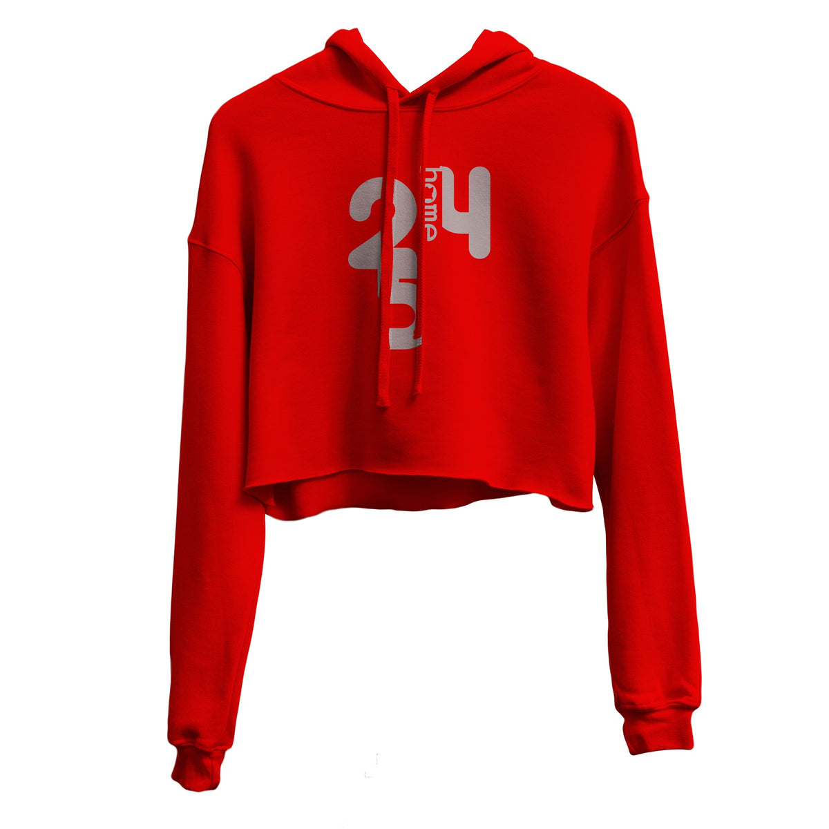 Cropped Hoodie - Red (Heavy Velvet Fabric)