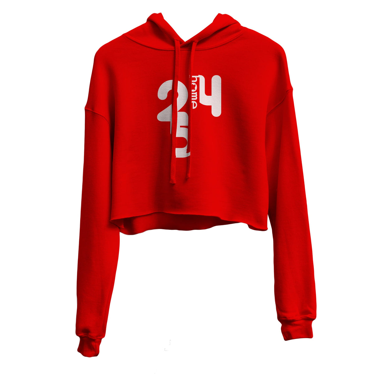 Cropped Hoodie - Red (Heavy Velvet Fabric)