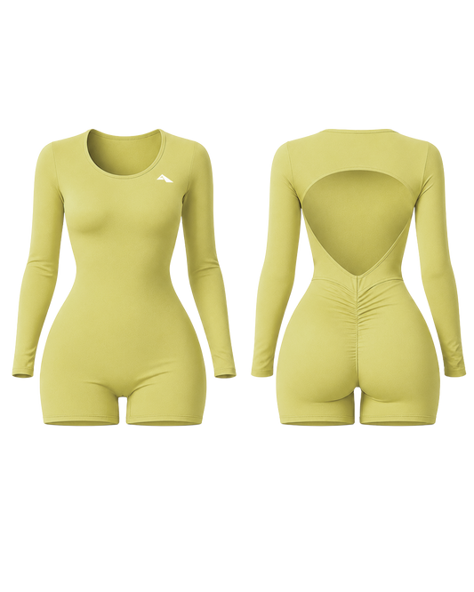 Sculpt Motion Contour Romper - Backless - Canary Yellow