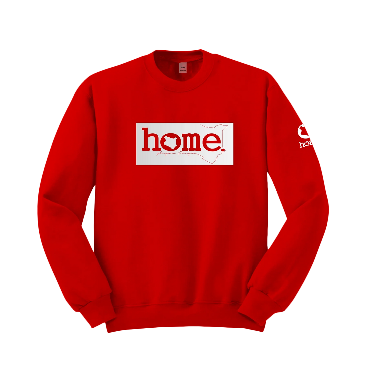 home_254 RED SWEATSHIRT WITH A SILVER CLASSIC PRINT