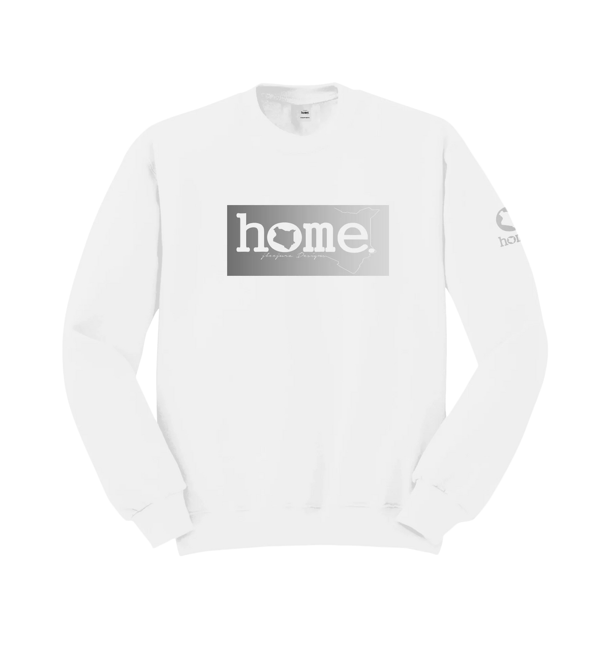 home_254 WHITE SWEATSHIRT (NUVETRA™ HEAVY) WITH A SILVER CLASSIC PRINT