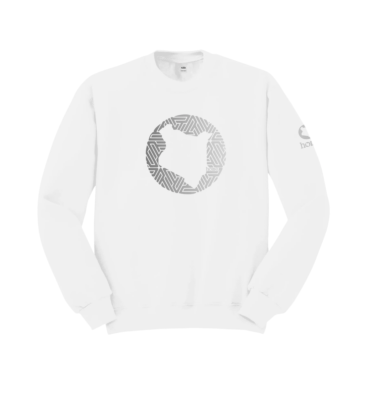 home_254 WHITE SWEATSHIRT (NUVETRA™ HEAVY) WITH A SILVER MAP PRINT