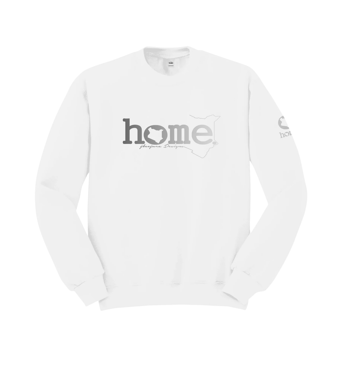home_254 WHITE SWEATSHIRT (NUVETRA™ HEAVY) WITH A SILVER WORDS PRINT