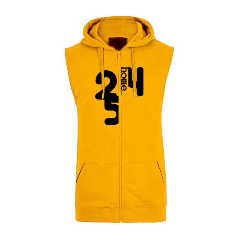 Sleeveless Hoodie - Mustard Yellow (Heavy Velvet Fabric)