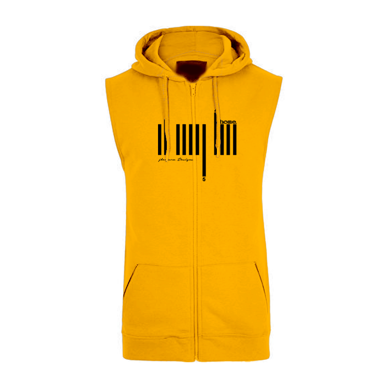 Sleeveless Hoodie - Mustard Yellow (Heavy Velvet Fabric)