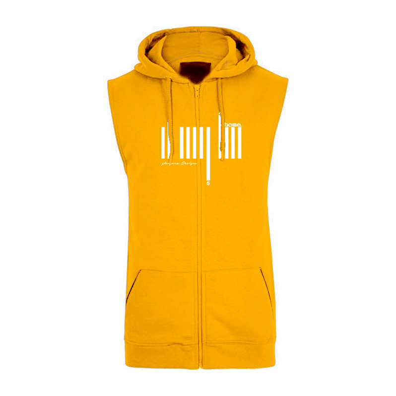 Sleeveless Hoodie - Mustard Yellow (Heavy Velvet Fabric)