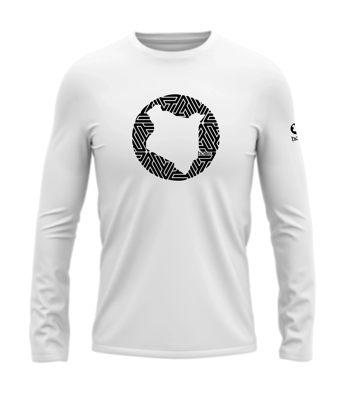home_254 LONG-SLEEVED WHITE T-SHIRT WITH A BLACK MAP PRINT – COTTON PLUS FABRIC