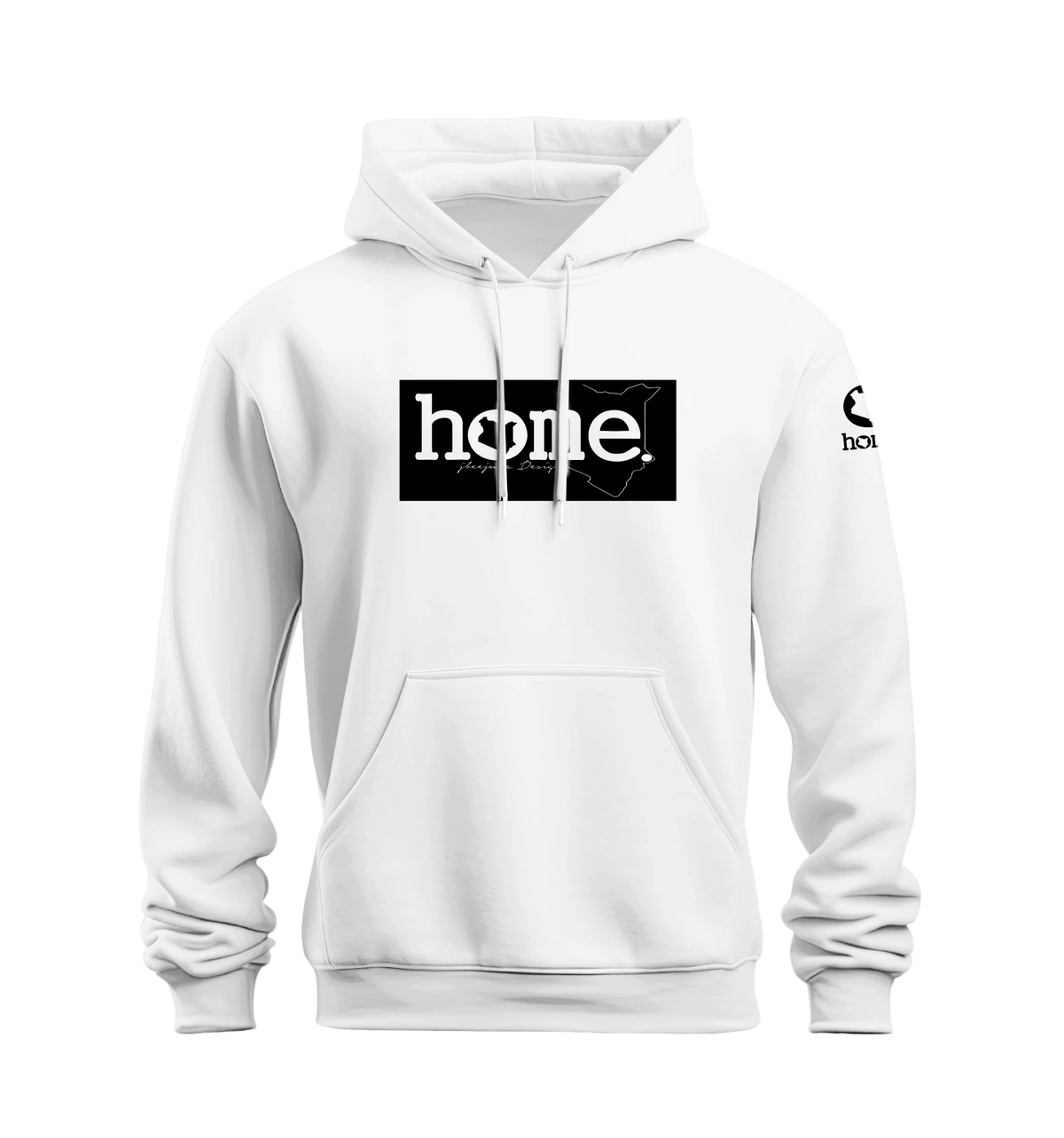 home_254 NUVETRA™ WHITE HOODIE WITH A BLACK CLASSIC PRINT 