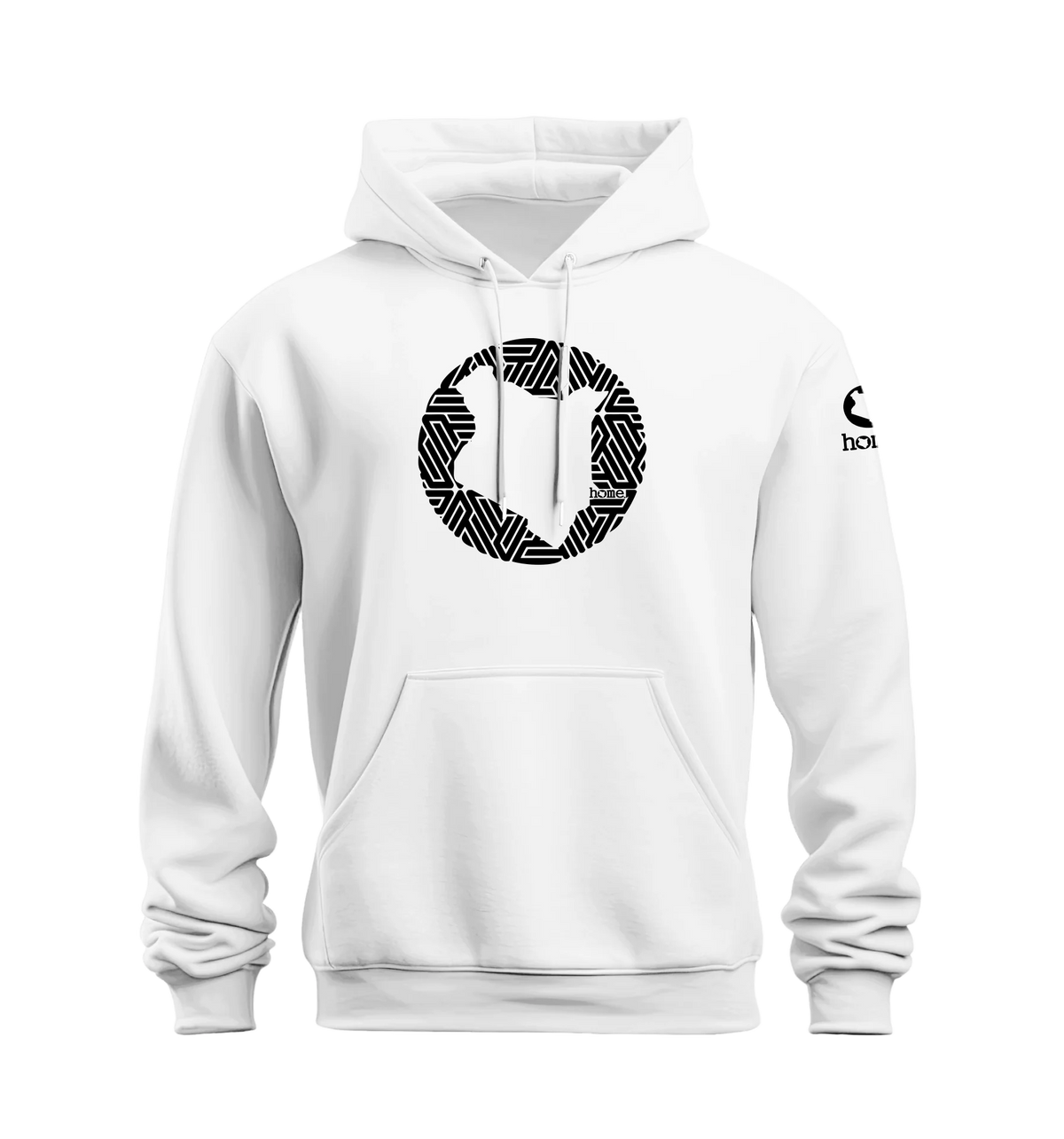 home_254 NUVETRA™ WHITE HOODIE WITH A BLACK MAP PRINT 