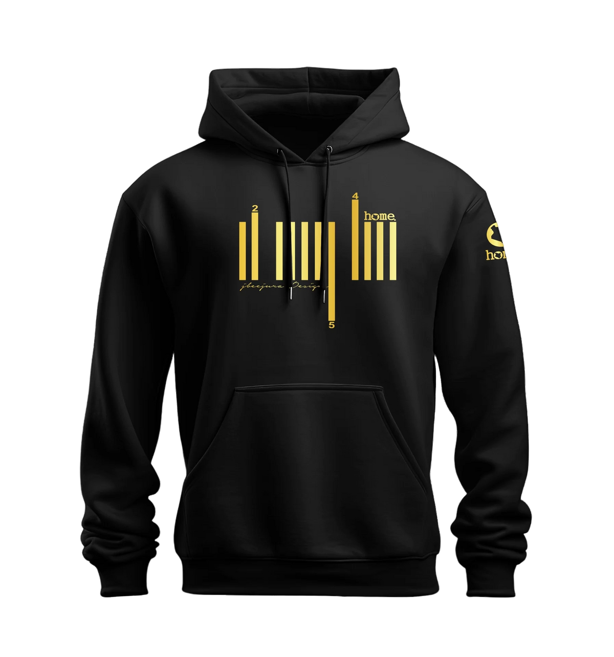 home_254 NUVETRA™ HOODIE WITH A GOLD BARS PRINT 