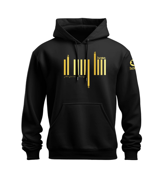 home_254 NUVETRA™ HOODIE WITH A GOLD BARS PRINT 