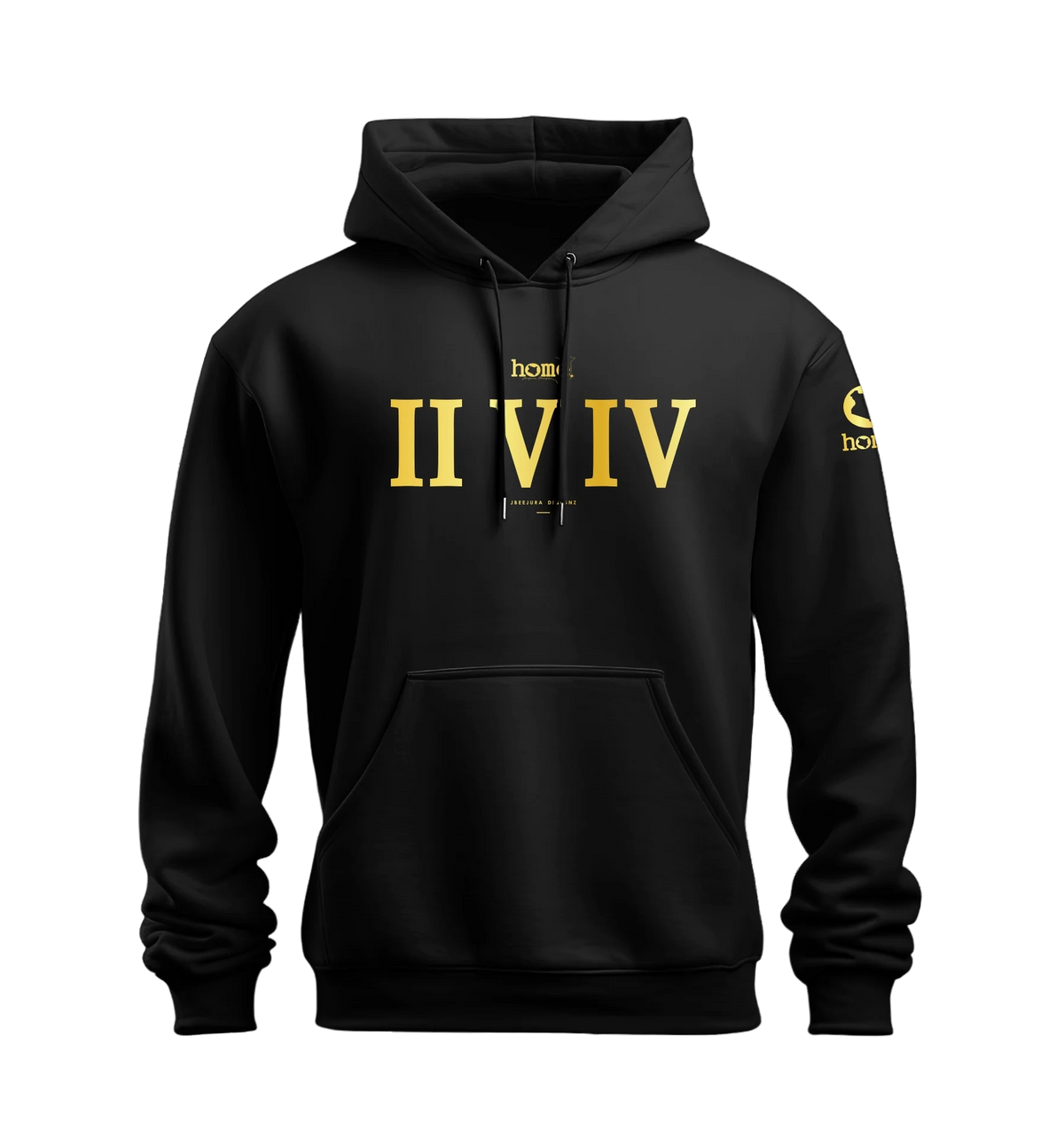 home_254 NUVETRA™ HOODIE WITH A GOLD ROMAN NUMERALS PRINT 