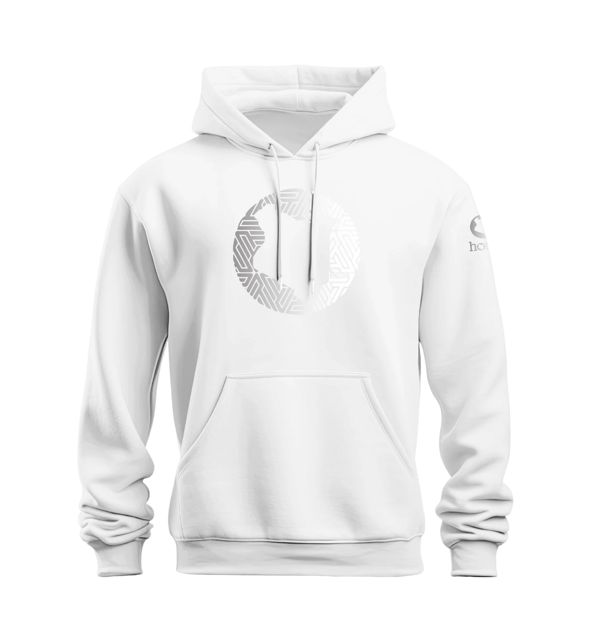 home_254 NUVETRA™ WHITE HOODIE WITH A SILVER  MAP PRINT 
