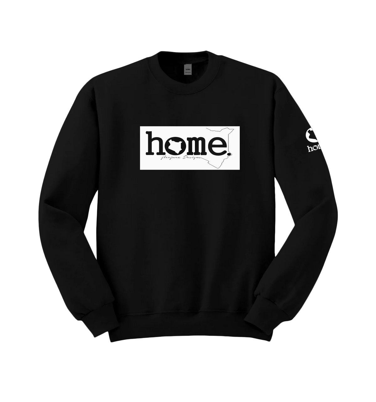 home_254 BLACK SWEATSHIRT (NUVETRA™ HEAVY) WITH A WHITE CLASSIC PRINT