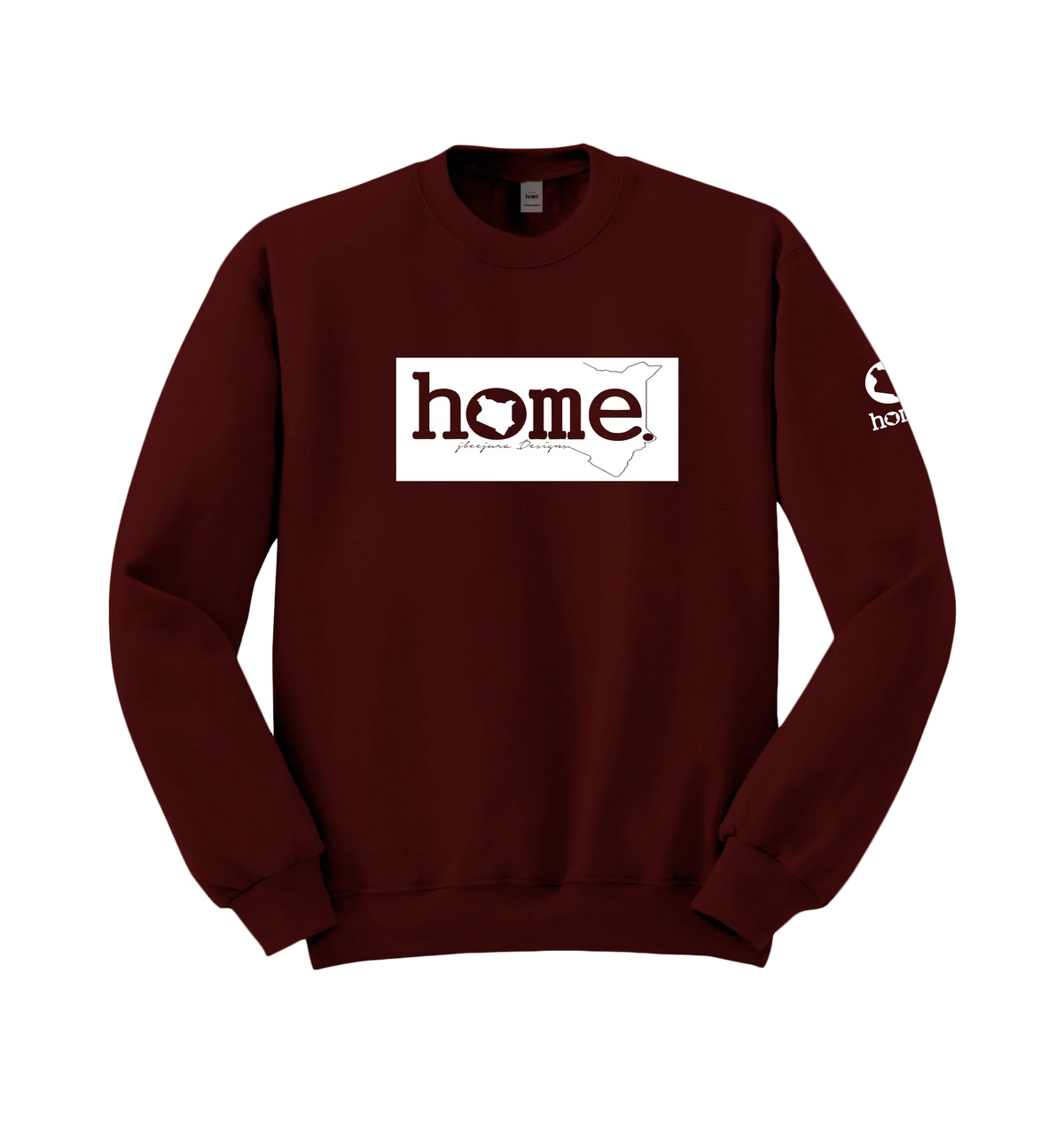 home_254 MAROON SWEATSHIRT (MID-HEAVY FABRIC) WITH A WHITE CLASSIC PRINT