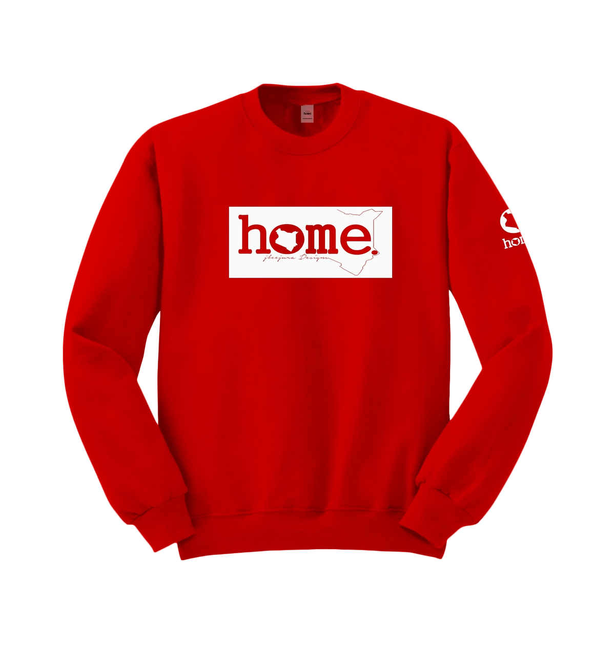 home_254 RED SWEATSHIRT WITH A WHITE CLASSIC PRINT