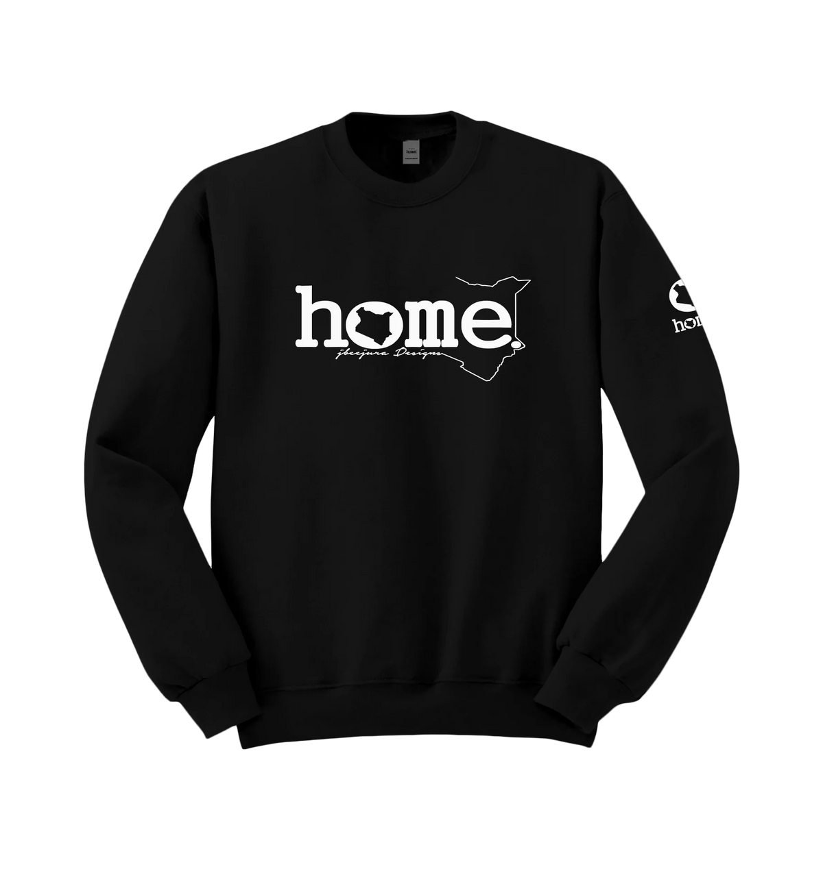 home_254 BLACK SWEATSHIRT (HEAVY FABRIC) WITH A WHITE CLASSIC WORDS PRINT