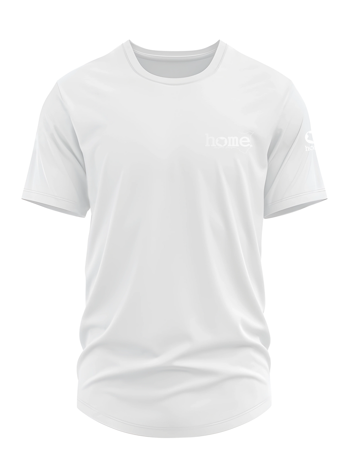 home_254 SHORT-SLEEVED WHITE CURVED HEM T-SHIRT WITH A SILVER TAG PRINT – CLASSIC MAN COLLECTION