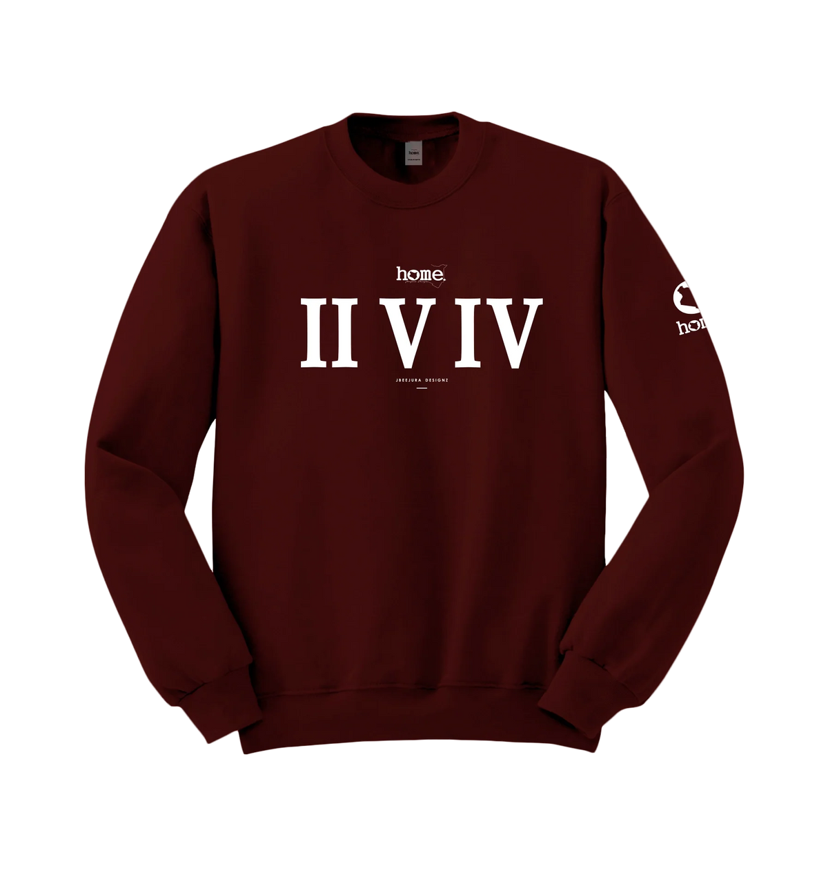 home_254 MAROON SWEATSHIRT (MID-HEAVY FABRIC) WITH A WHITE ROMAN PRINT