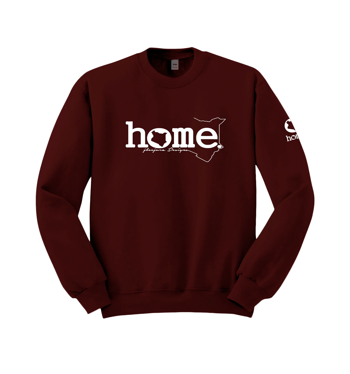 home_254 MAROON SWEATSHIRT (MID-HEAVY FABRIC) WITH A WHITE WORDS PRINT